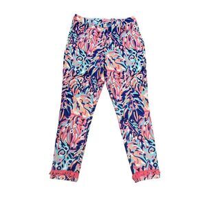 Simply Southern Rainforest Palms Women's Large Colorful Pants